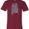 Talladega State Outline T-Shirt- Crimson & Grey