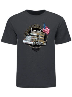 Talladega Truck Flag T-Shirt- Grey